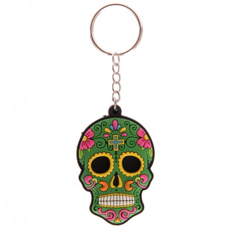 Porte-Clefs "Jour des Morts Mexicains" Vert