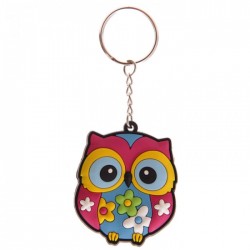 Porte-Clés Hibou Rose