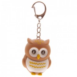 Porte-Clef Lumineux et Sonore Hibou Marron