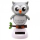 Figurine Solaire Hibou Gris