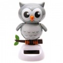Figurine Solaire Hibou Gris