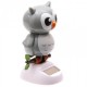Figurine Solaire Hibou Gris