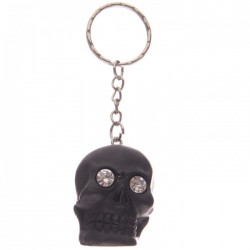 Porte-Clefs Crâne Jour des Morts Mexicains (Noir avec Strass)