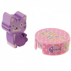 Gomme Chat Violet + Taille Crayon