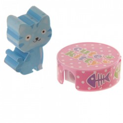 Gomme Chat Bleu + Taille Crayon