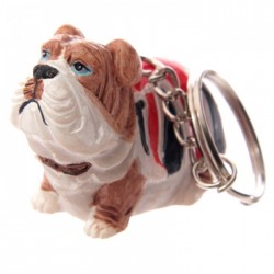 Porte-Clefs Bouledog Anglais + Drapeau