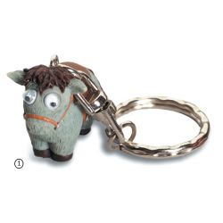 Porte-Clés Cheval Rigolo Yeux Mobiles 1 (Gris)