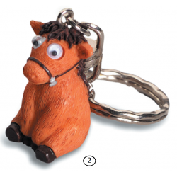 Porte-Clés Cheval Rigolo Yeux Mobiles 2 (Marron)