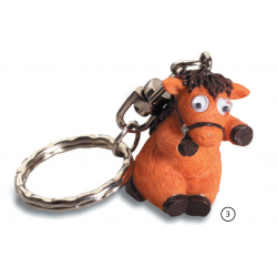Porte-Clés Cheval Rigolo Yeux Mobiles 3 (Marron)