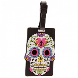 Etiquette pour Bagage "Jour des Morts Mexicains" (Blanc)