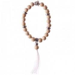 Bracelet Mala Bouddha Beige