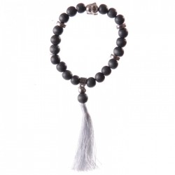 Bracelet Mala Bouddha Gris