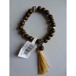 Bracelet Mala Bouddha Marron Vert