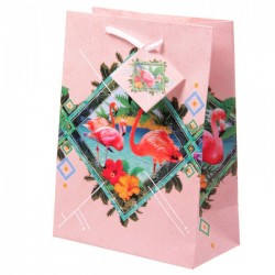 Sac Cadeau Flamants Roses 17x9x23 cm