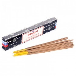 12 Bâtons Encens Satya Nag Champa Midnight, Noir