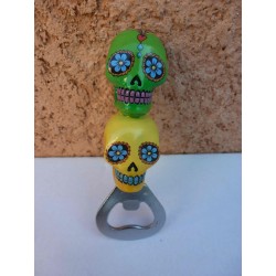 Décapsuleur "Jour des Morts Mexicains" Vert/Jaune