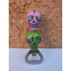 Décapsuleur "Jour des Morts Mexicains" Rose/Vert