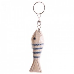 Porte-Clés Poisson en Bois Flotté