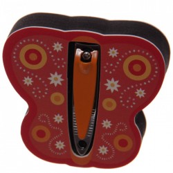 Papillon - Lime à Ongle, Polissoir, Coupe Ongle (Orange)