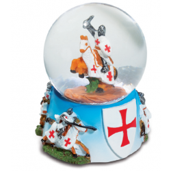 Boule de Neige Templier à Cheval