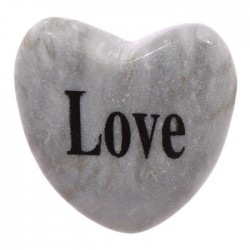 Pierre en Forme de Coeur avec Message LOVE