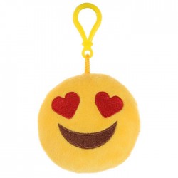 Porte clés Moelleux Emoticone Coeurs avec Son 