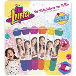 Set de 6 Feutres + Tampons "Soy Luna"