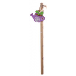 Crayon Design Jardinage avec 2 Mini Gommes Arrosoir et Pelle Violet