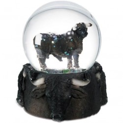 Boule de Neige Figurine Taureau Noir