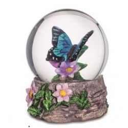 Boule de Neige Figurine Papillon Bleu Turquoise