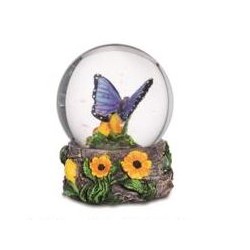 Boule de Neige Figurine Papillon Bleu 