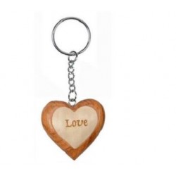 Porte-Clés Coeur Love en Bois