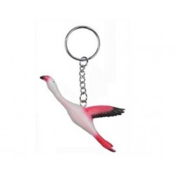 Porte-Clés Flamant Rose en Bois