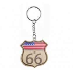 Porte-Clés Route US 66 en Bois 