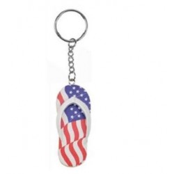 Porte-Clés Tong USA en Bois 