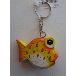 Porte-Clés en Bois Poisson Jaune