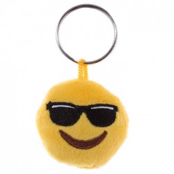 Porte-clés Moelleux Smiley Lunettes avec Son 