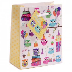 Sac Cadeau Hibou Happy Birthday