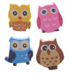 Set de 4 Mini-Gommes Hibou 