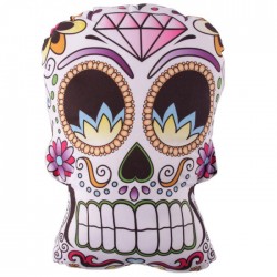 Coussin en forme de Tête de Mort Mexicaine 