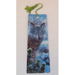 Marque Page 3D  Loup Neige