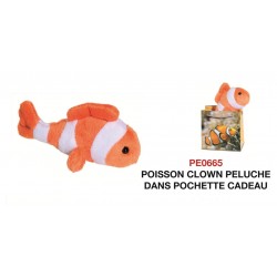  Peluche Poisson Clown dans pochette cadeau 