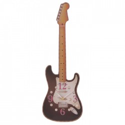 Horloge Découpée Guitare Noire par Ted Smith