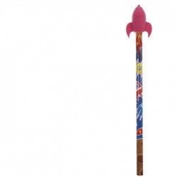 Crayon à Papier gomme Fusée Rose