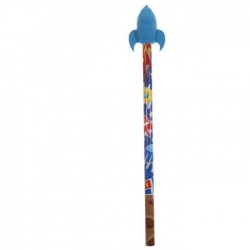 Crayon à Papier gomme Fusée Bleue