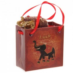 Eléphant Porte Bonheur "Chance" avec petit sac cadeau
