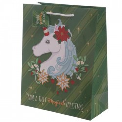 Sac Cadeau Licorne Noël 26 x 12 x 33 cm