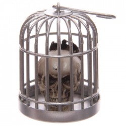 Tête de Mort Crâne en Cage (Chauve-Souris)