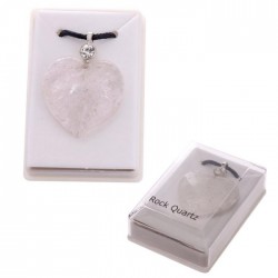 Pendentif Coeur Pierre Cristal de Quartz