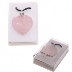 Pendentif Coeur Pierre Quartz Rose